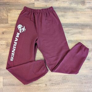 Marine Corps USMC "Marines" Burgundy Cuffed Ankle Sweatpants